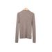Aria Basics Aria Basics Source Factory| Isao's 18-stitch Seamless Slim-fit Top, Women's Half-high Collar Long-sleeve Wool Sweater_ecoleips.com