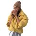 girl 2025 Autumn Winter New Korean Age-Reducing Bright Color Eye-Catching Stand Collar Long Sleeve Cotton Jacket For Women,_ecoleips.com