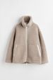 Women's Fleece Jacket With Zip Front, Cozy Sherpa Lining, Long Sleeve, Loose Fit, Warm Winter Outerwear For Casual & Commute_ecoleips.com