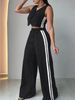 Women's Clothing Solid Color Sleeveless Fashion Pocket Long Two Piece Suit_ecoleips.com