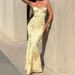 Elegant Bodycon Halter Top Dress European American Style High End with Three Dimensional Flowers Heavy Duty Herringbone Bra_ecoleips.com