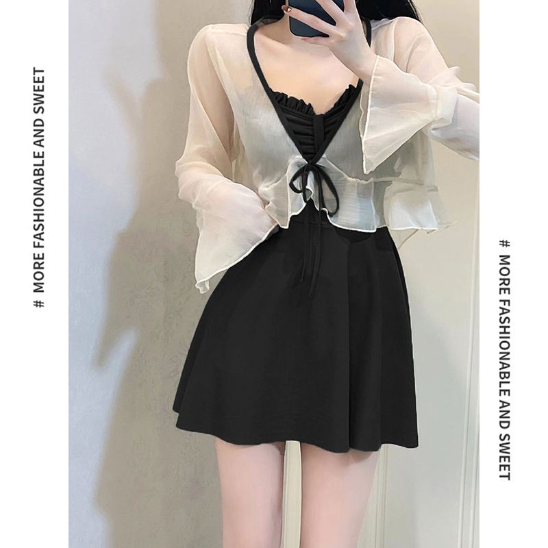 Women's Avocado Green One Piece Swimsuit Slimming Conservative Skirt Style High End Sexy Hot Spring Summer Swimwear_ecoleips.com