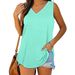 Women's Clothing Sleeveless Solid Color Vest T Shirt_ecoleips.com