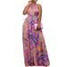 C8487 Cross-Border Women's Fashion 2022 New European And American Printed Halter Neck Multi-Wear Beach African Plus Size_ecoleips.com