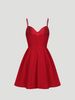 Women Spaghetti Strap Mini Dress Sweetheart Neck Corset Waist A Line Dress Cute Spring Summer Date Night Party Flared Dress_ecoleips.com