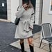Oversized V-Neck Knit Dress With Adjustable Waist Tie – Boho Chic Long Sleeve Midi Dress For Women_ecoleips.com