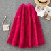 Elegant French Lace High-Waist Midi Skirt For Women - Floral Embroidery A-Line Skirt With Comfort Stretch, Chic Spring Outfit_ecoleips.com