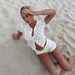 Women's Clothing Spring And Summer New Style Pure Color Fashion Slim Sexy Hollow Tops And Shorts Set_ecoleips.com