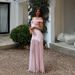 Women's Clothing New Elegant Tube Top Ladies Dress Sexy Mesh Splicing Backless Pleated Slim Fit Long Skirt_ecoleips.com