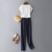 Women's Clothing Fashionable Suits For Women Capable And Slim Short Sleeved T Shirts Drapey Trousers Two Piece Suits For Women_ecoleips.com