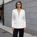 Women's Elegant Long Sleeved Suit Jacket V Neck Hollowed Out Sheer Lace Patchwork Autumn Winter Fashionable Outerwear_ecoleips.com