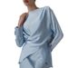 European American Cross-Border Independent Station Hot Style Elegant Satin Suit Women Long Sleeve Lace-Up Top And Skirt_ecoleips.com