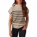 Aria Basics Aria Basics 2024 Europan And Amrican Cross-Bordr TEUM Womn's Vst Summr Slvlss High-Nck Slim Fit Stripd Basic_ecoleips.com