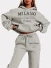 Women's Clothing 2pc Stylish Casual Letter Printed Tracksuit With Soft Fabric_ecoleips.com
