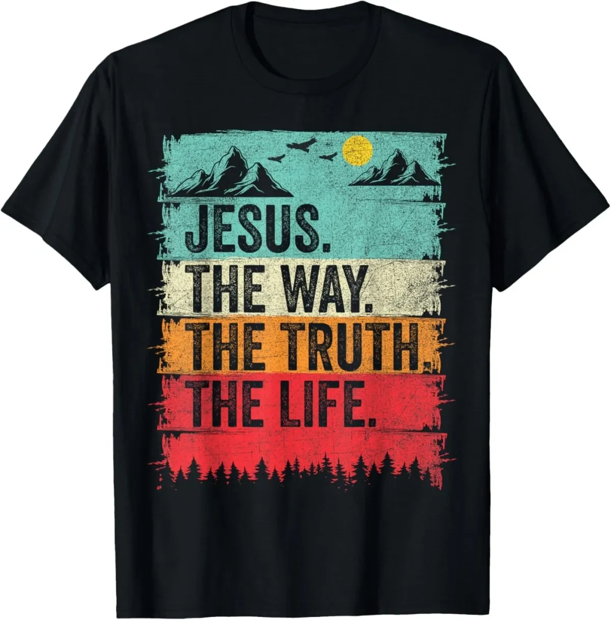 Women's T-Shirts Jesus The Way Truth Life Women Men Christian Worship T-Shirt_ecoleips.com