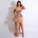 sexy feather suspender high slit sequin backless dress V-neck party nightclub style_ecoleips.com