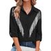 Elegant Fringe Detail Long Sleeve Shirt For Women – Stylish Solid Color Office & Casual Blouse With Classic Collar_ecoleips.com