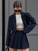 New Short Suit Shorts Suit Double Breasted Short Suit + Pleated Short Skirt Pants_ecoleips.com
