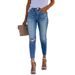 Women's Clothing Ripped Skinny Jeans Stretch Pencil Pants Spring New Style Women's Denim_ecoleips.com