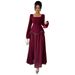Voya Recommend! Women's Elegant And Simple Long Sleeved High-end Long Skirt Dress, Autumn And Winter Elegant And Fashionable Long Skirt_ecoleips.com