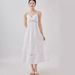2024 New Bohemian Resort Style Strap Lace Patchwork Dress V-Neck White Long Skirt For Women_ecoleips.com