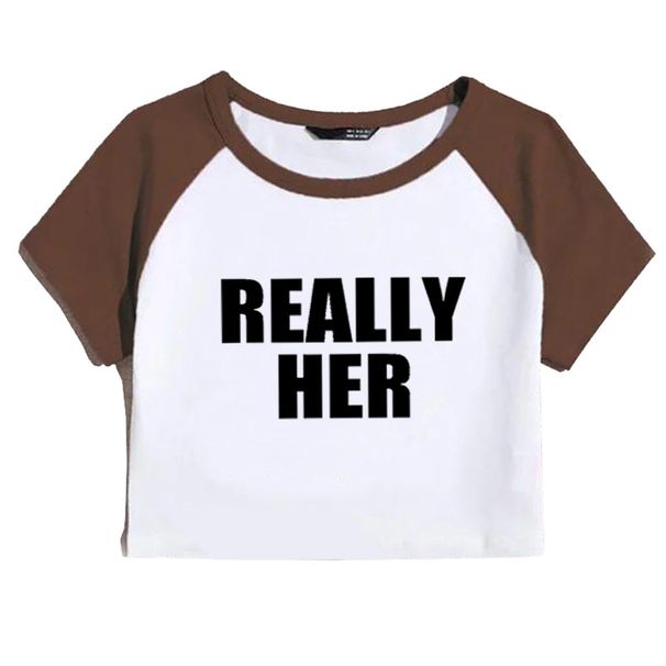 Women's Clothing Fashion Hip Hop Letter Pattern Printed Short Top Sexy Hot Girl Navel Baring T Shirt_ecoleips.com