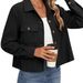 Trendy Women's Corduroy Button-Up Cropped Jacket – Casual & Stylish Short Shirt, Polo Collar, Multiple Colors (S-XXL)_ecoleips.com