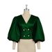 Women's Clothing Women's Slim Fit Button Cardigan V Neck Lantern Sleeve Short Party Style Shirt Tops For Formal & Casual For Women_ecoleips.com