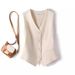 Women's Slim Fit Sleeveless Vest Autumn Outerwear Short Waistcoat Jacket 2025 New Tops for Casual Wear_ecoleips.com