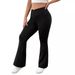Women's Clothing V Waist Casual Pants High Waist Hip Lifting Slim Flared Pants Drapey Wide Leg Trousers_ecoleips.com