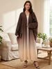 Versatile Gradient Knit Cover-Up Dress, Long Sleeve Open Front Cardigan Dress For Women_ecoleips.com
