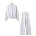 Women's Clothing Bomber Jacket And High-Waisted Fleece Pants Set Casual Loose Fit Sweatshirt Outfit For Spring/Autumn_ecoleips.com