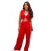 Women's Clothing Two Piece Sleeveless Short Top Casual Trousers Suit_ecoleips.com