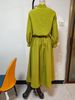 Women's Cotton Linen Pant Set High Neck Long Sleeve Top With Pleated Pocket Long Skirt Versatile Autumn Winter Casual Fashion_ecoleips.com