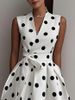 French-Style Polka Dot Dress Summer Vintage Temperament Waist-Cinching Slimming Dress For Women_ecoleips.com