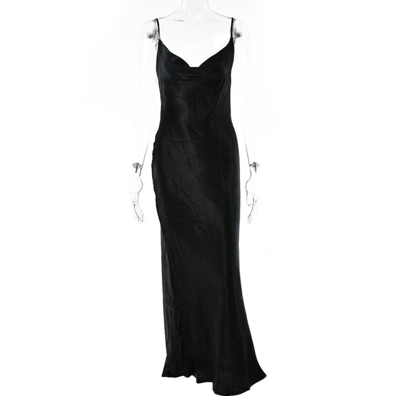 Mozision Elegant Satin Backless Maxi Dress For Women Gown Summer Spaghetti Strap Sleeveless Night Club Party Long Dress Vestido_ecoleips.com