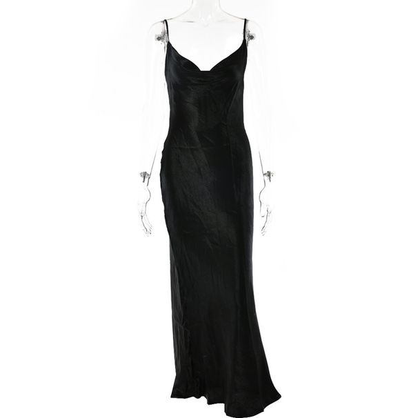 Mozision Elegant Satin Backless Maxi Dress For Women Gown Summer Spaghetti Strap Sleeveless Night Club Party Long Dress Vestido_ecoleips.com