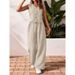 Women's Clothing Summer Casual Commuting Front Button Vest And Trousers Set V Neck Vest_ecoleips.com
