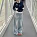 Light Blue Jeans, New Loose Wide-leg Denim Pants For Women, Summer High-waisted, Floor-length, Stylish Retro Streetwear_ecoleips.com
