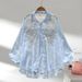 Chic Women's Luxury Inspired Sophisticated Heavily Embroidered Beaded Sequined Lantern Sleeve Loose Fitting Long Sleeve Blouse Outerwear_ecoleips.com