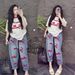 Women's Clothing Retro Fashion Two Piece Set Summer New Letter Print Short Sleeved Top With Wide Leg Pants Silk-Like Material Casual_ecoleips.com