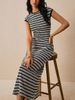 Women's Slim Fit Striped Knit Dress Sleeveless Long One Piece Skirt Elegant Autumn Casual Polyester Dress_ecoleips.com
