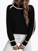 Women's Knit Sweater Long Sleeve High Neck Pullover Solid Color Loose Casual Versatile Tops_ecoleips.com