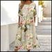 Women's Mid-Waist Summer Casual Round Neck Printed Flared Dress_ecoleips.com