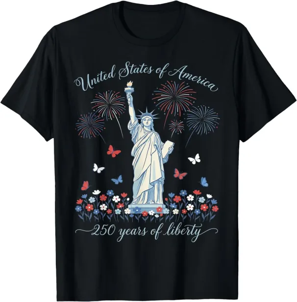 Women's T-Shirts USA 250th Anniversary Shirt Women 4th Of July Tees Patriotic T-Shirts_ecoleips.com