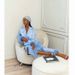 Women's Clothing Solid Color Suit Lapel Top Feather Trousers Two Piece Set Pajama Set_ecoleips.com