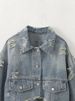Women's Denim Long Sleeve Short Jacket - Urban Style Casual Coat For Everyday Wear (XS/S/M/L, Blue)_ecoleips.com