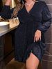 Plus Size V-Neck Party Dress - Elegant Long Sleeve Bodycon Dress For Women (0XL-5XL)_ecoleips.com