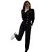 Women's Premium Casual Tracksuit Set – Slim Fit Long Sleeve Top & Pants | Korean Minimalist Style | Stretch Polyester (M-4XL)_ecoleips.com