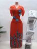 Women's Clothing Pleated Two Piece Set Winter Floral Print Batwing Sleeves Long Skirt Cinching Design Top Bottom Matching Outfit_ecoleips.com